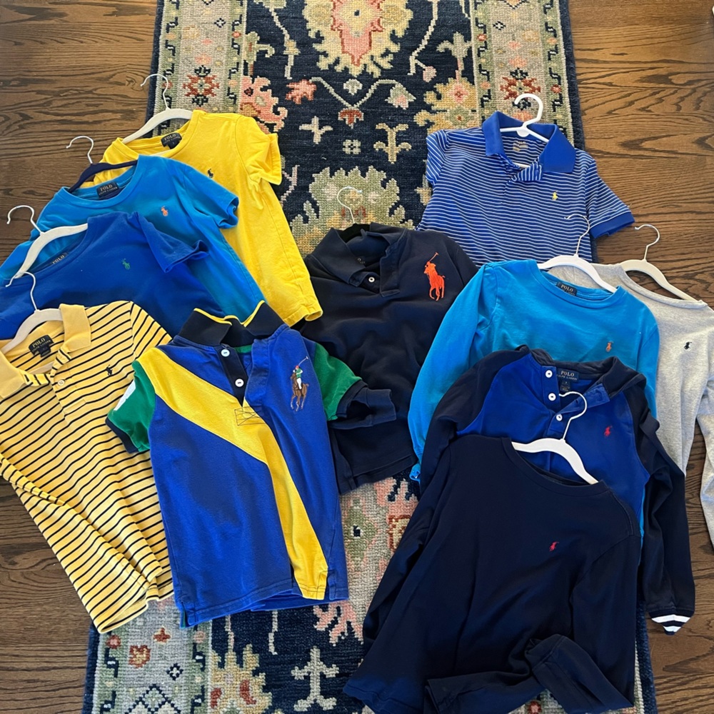 Lot of 11 Polo Ralph Lauren shirts.   6 short sleeve and 5 long sleeves.